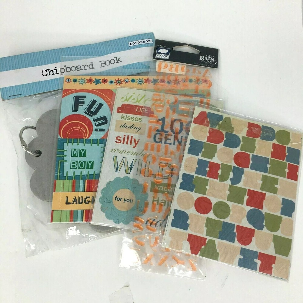 Lot Of Colorbok Chipboard Book And Four Packs Of Fun Stickers New