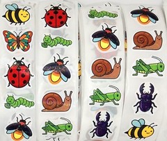 30 Sparkly Cartoon Bug Stickers/Scrapbooking/Crafts/Journals/Diary/Planner/1″