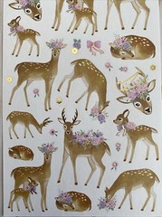 Stickers Deer Fawn Flowers Doe Buck Matte Finish Paper Decorate Foil Accents New