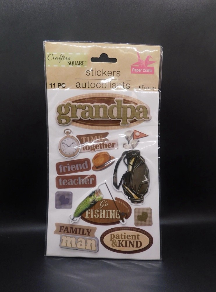 Crafters square pop up Grandpa stickers 11pc