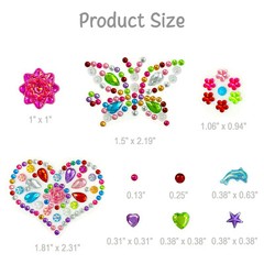 Wrapables Crystal Rhinestone Gem Stickers, Bling Jewel Adhesives (Set of 6)