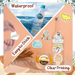 WAKEMOODEI 300PCS Inspirational Christian Stickers, Jesus Religious Stickers for