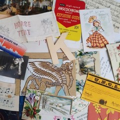 Vintage Junk Journal Paper Lot Ephemera Craft Bundle Old Photos Christmas Cards