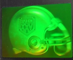 VTG Polaroid 3-D 90’s Hologram Sticker- SUPERBOWL XXV Helmet 1.5 x 2.25″