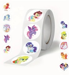 500 pcs Sticker Seals Roll Cute Cartoon My Little Pony Glossy Self Adhesive NEW