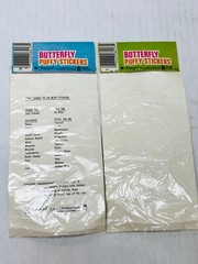 Vintage Butterfly Puffy Stickers Set of 2 Packs by Imperial Toy Corp 1980s BIN74