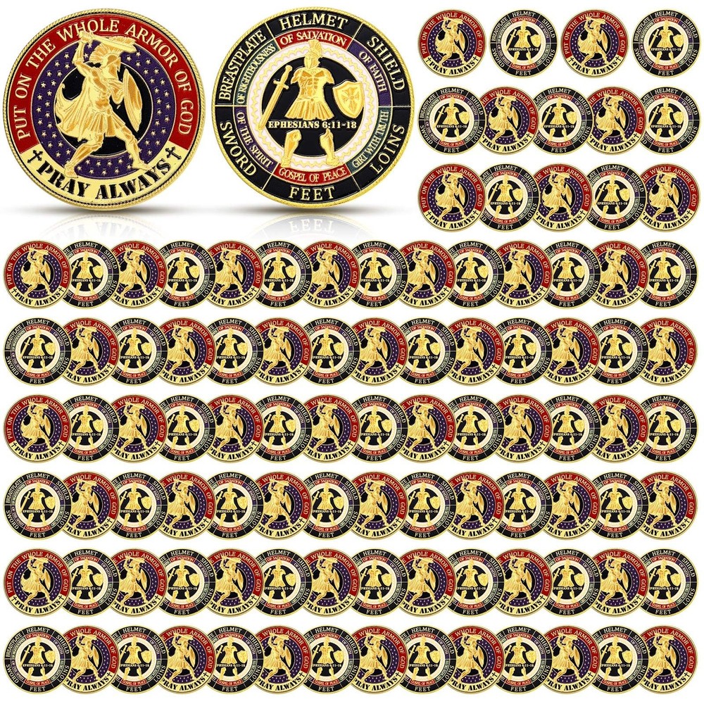 Put on the Whole Armor of God Coins 1.57″ Diameter 100 Pcs – Christian Prayer