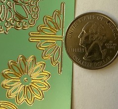 GOLD FOIL DECORATED CIRCLE OUTLINE Stickers(13pc)Photo Corners•Card Making•