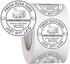 2Inch 500 Pcs Farm Fresh Duck Egg Stickers Unwashed Duck Egg Carton Labels – …