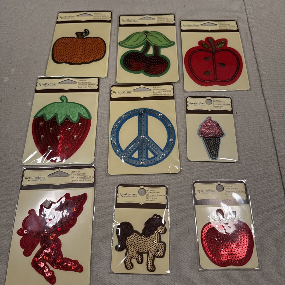 Lot of 9 New Recollections adhesive Embellishments