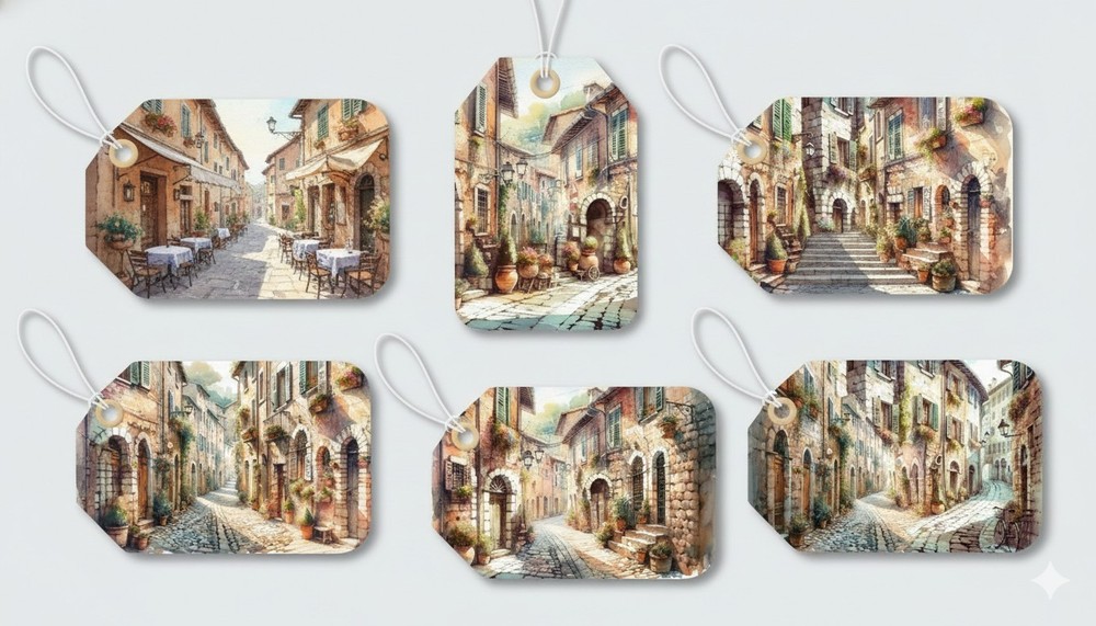 Cobblestone Streets Tags Embellishments Junk Journal Scrapbook