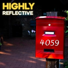Mailbox Address Numbers, 3 Inch Reflective Decals, 5 Sets 0-9, White
