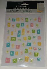 KeepSake Essentials Clear Epoxy Colorful Alpha Alphabet Letter Scrapbook Sticker