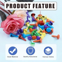 Glarks 1000Pcs 10 Colors Paper Fasteners Brads Metal Mini Brads Assortment Kit 4