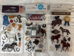 Sticko/recollections sticker lot – horses/polo/equestrian. Not jolees