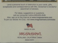 Mrs Grossmans Stickers Washington DC City Landmark White House Monument Capitol