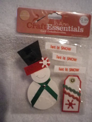 LOT of 6 Jo Ann Craft Essentials Christmas Holiday Scrapbook 3-D Embellishments