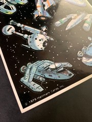 RARE SPACE Alien sci-fi planets cosmic galaxy HALLMARK VINTAGE sticker 1979