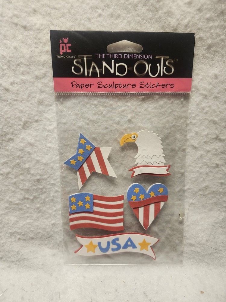 American Scrapbooking 3D Stickers By STAND OUT 4th Of July Flag Eagle FREE SHIP