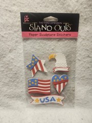 American Scrapbooking 3D Stickers By STAND OUT 4th Of July Flag Eagle FREE SHIP