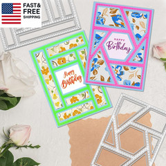 3 PCS Rectangular Die Cuts for Card Making, Frame Scrapbook Metal Cutting Die