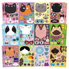 48 Sheets Cat Stickers,Make a Face Stickers for Kids, Make Your Own Cat Stick…