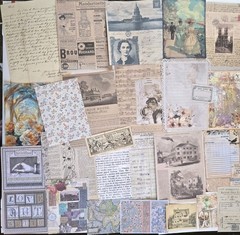 People & Children Junk Journal Kit Vintage Style Paper Stickers Images Ephemera