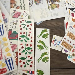 VINTAGE Stickers Mrs Grossman and other Foil Scrapbooking lot rub ons etc