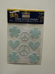 Little Yellow Bicycle Free Spirit Peace Fabric Glitter Stickers FS-202