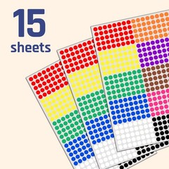 6000 Pack Small Colored Dot Stickers – 10 Colors, 1/4″ Round Labels for Color…