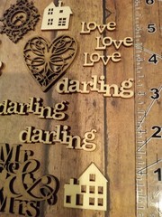 Wood embellishments Card Making Flatbacks Chipboard Embellishments Scrapbook A