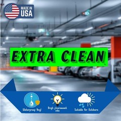 Extra Clean Windshield Stickers, Chartreuse Green, 12-Pack