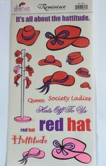 Red Hat Stickers w Red & Purple Words / Red & Pink Hats / Hattitude