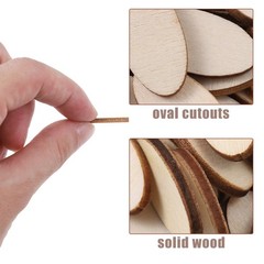 200Pcs Craft Oblong Wood Chips for Home Decor and Rustic Style