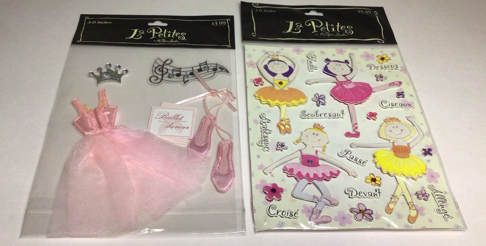 Paper Studio La Petites Ballet Ballerina 3D 3 D Stickers Set Of 2 Packs Sealed