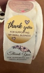 3x 1/1.5″ Thank You Stickers Thank You For Supporting Small Business Labels