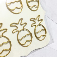 CraftSmart Pineapple Paper Clips 12 Gold Designer Fashion Planner Accessory