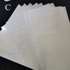 5x A4 Size Holographic Overlay Film Self-Adhesive Cold Laminating Sheets Quality