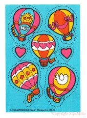 Vintage 80 Mark 1 STRAWBERRY Scratch n Sniff Hot Air Balloon Iron On Patch Sheet