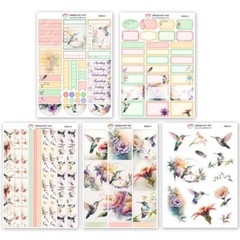 Planner Sticker Kit Watercolor HummingBird Sticker for standard weekly planner