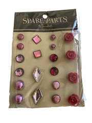 4 Packs Of Spare Parts Antique Brads Red, Pink, White, Silver – 80 Pieces Total