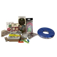 Mixed Scrapbook Craft Supplies Card Making Embellishments Lot w Organizer Wheel