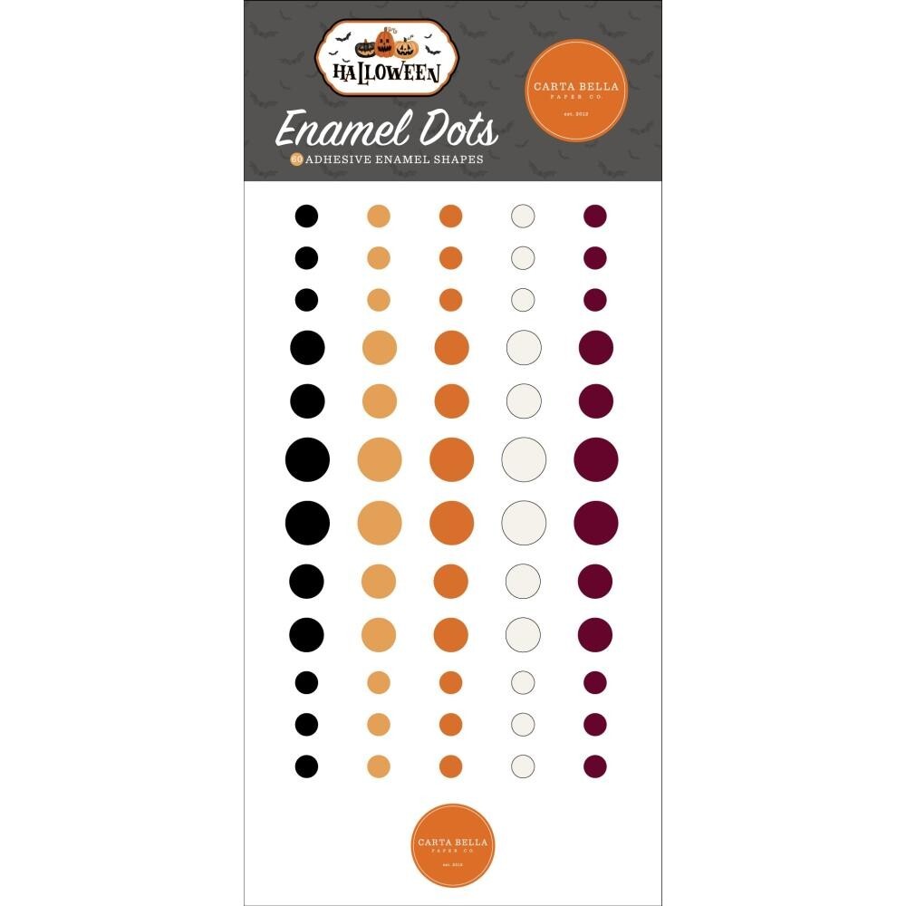 Crafts Enamel Dots CB Halloween Black Orange White ++