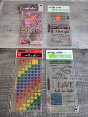 Scrapbook Stickers LOT Hearts Love RAZZLE DAZZLE Sticko Retired NEW #38