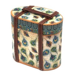Punch Studio Small Tall Oval Box (L) – Peacock Feathers