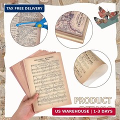 Junk Journal Pages Vintage Handmade Scrapbook Sheets, Including Magazine, Newspa