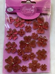 DAWN BIBBY 3D ADHESIVE GEMSTONE FLOWERS LAVENDER/PURPLE #A1 – 19PCS