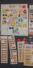 Scrapbook sticker lot – Mustache, Flag, Game Day, Graduation, Teacher, Beach