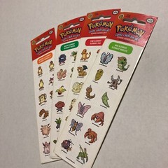 Lot of 4 Pokémon 1999 Sealed Sticker Packs: Normal, Grass, Fire, Bug Elements