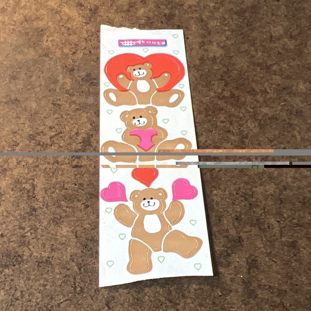 Toots Teddy Bears & Hearts Scrapbooking Stickers, Multicolor, MUS 192